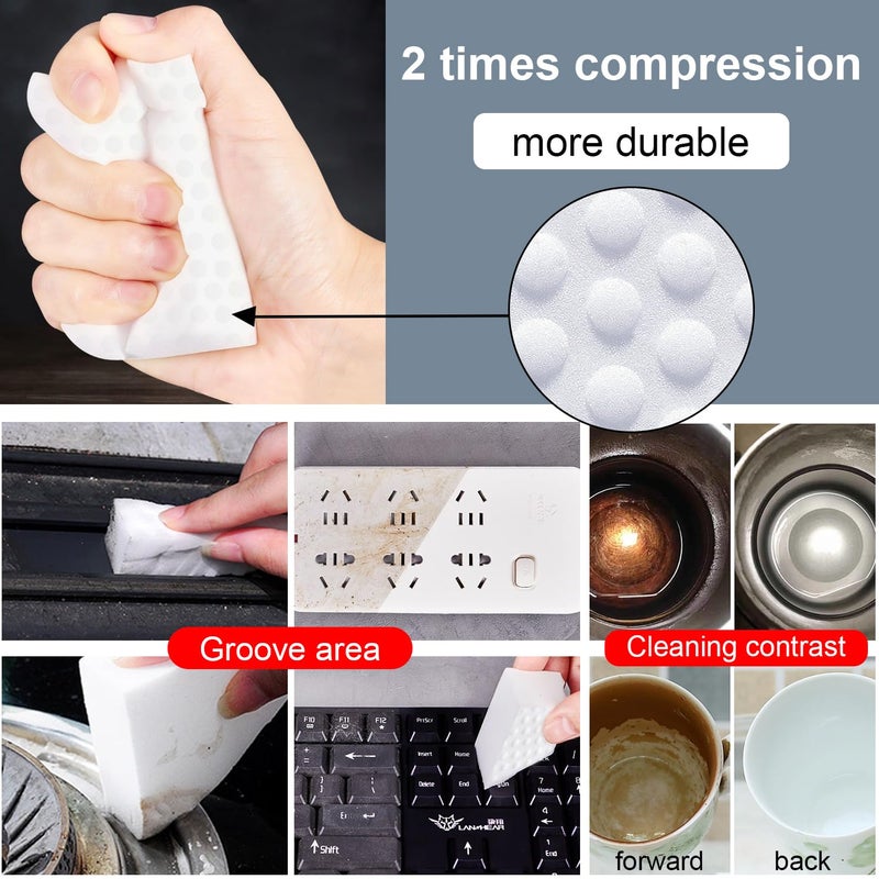 POWOBEST Magic Sponge Eraser,POWOBEST 50 Pack 2X Density Extra Thick Melamine Sponge,Household Extra Large Cleaning Pads,Melamine Foam, No Scratches Cleaning Sponge,Multi-Purpose Bathroom,Floor, Kitchen - Image 5